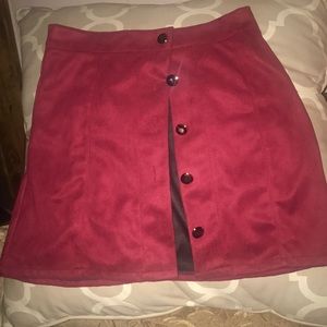 A button down velour skirt
